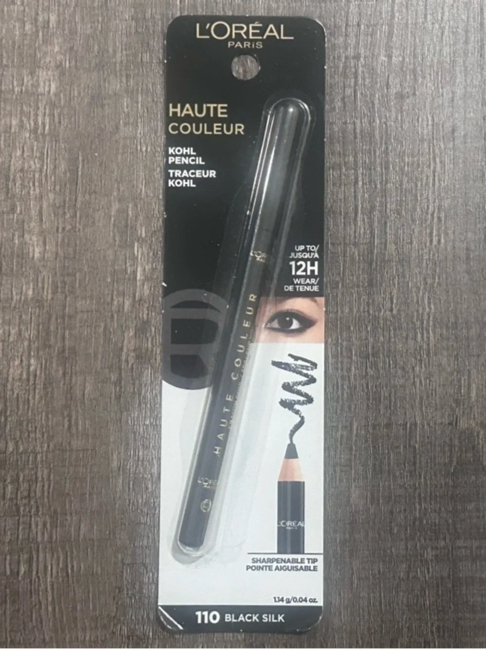 💞 New L'Oreal Paris Haute Couleur Kohl Pencil Eyeliner, Black Silk